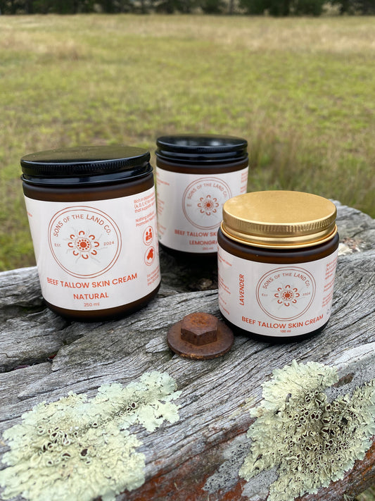 100% grass fed & finished Tallow Cream with Essential Oils